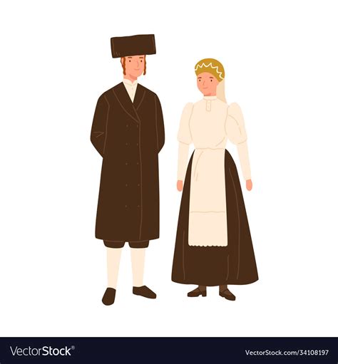 Smiling couple israel citizen in national costume Vector Image