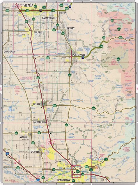 Tulare County California Map - Map Of Western Hemisphere