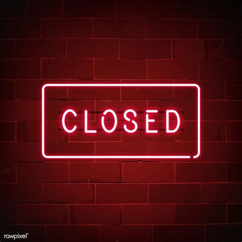 Red closed neon sign vector | free image by rawpixel.com / NingZk V. | Neon signs, Neon, Dark ...