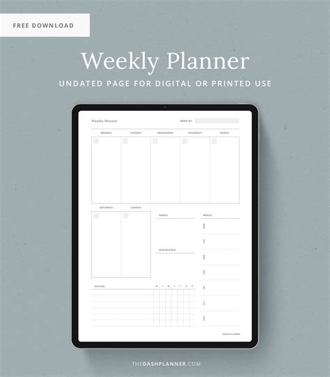 Free Downloads — Dash Planner | Study planner printable, Weekly planner ...