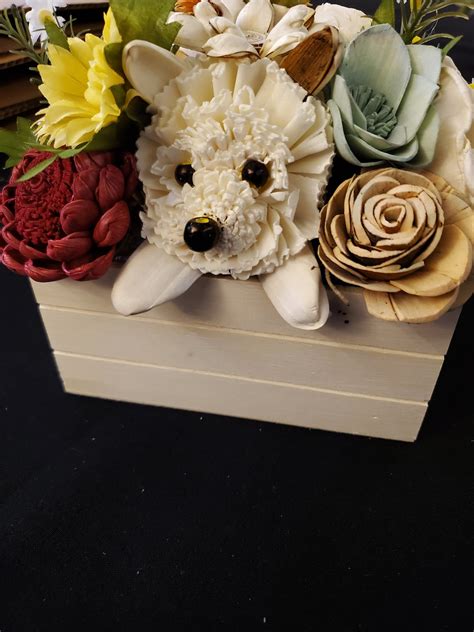 Puppy Flower Bouquet Dog lover birthday gift Loss of pet | Etsy