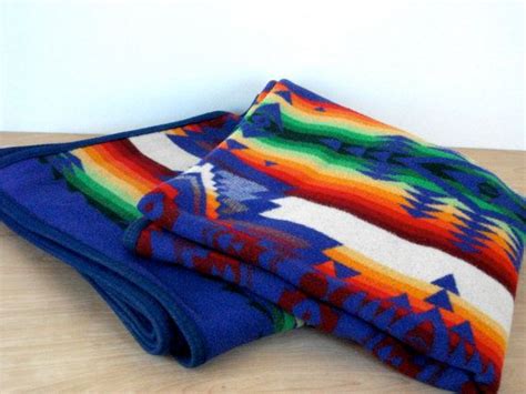 Vintage Pendleton Wool Blanket Beaver State Native American Design Pendelton Blankets, Pendleton ...