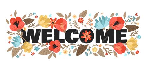 Premium Vector | Welcome banner with flowers Vector flat vector ...