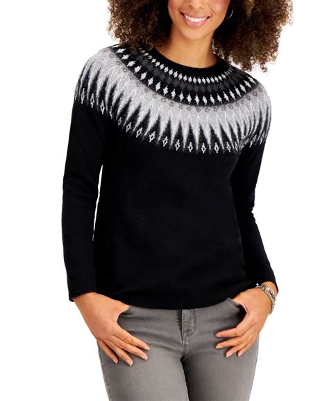 Style & Co Petite Fair Isle Sweater, Created for Macy's - Macy's | Fair ...