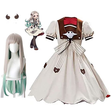 YMHQ Yashiro Nene Costume Dress+Yashiro Nene Wig+2 Clips, Anime Toilet Bound Hanako Kun Cosplay ...