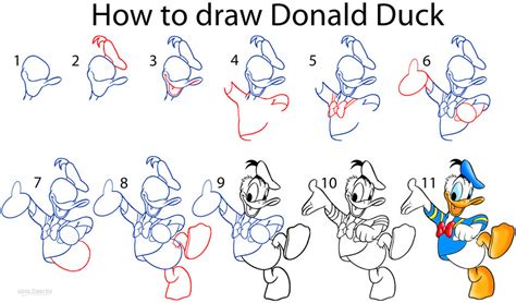 How to Draw Donald Duck (Step by Step Pictures) | Cool2bKids