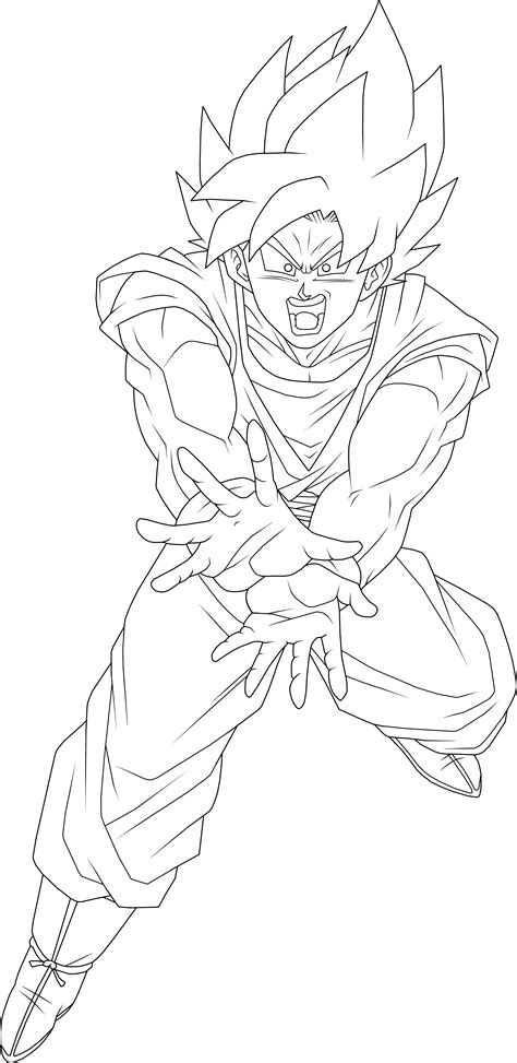 Super Saiyan Blue Goku Lineart by BrusselTheSaiyan on DeviantArt