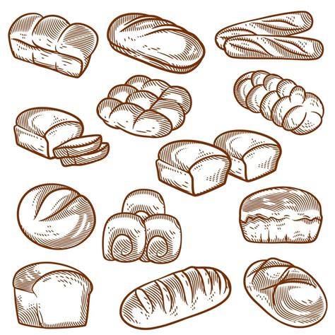 Hand drawn bread and bakery vector illustration line art 6033488 Vector Art at Vecteezy