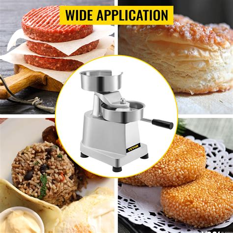 VEVOR Hamburger Press 100-150mm Commercial Cast Iron Manual Round Meat Shaping Kitchen Machine ...