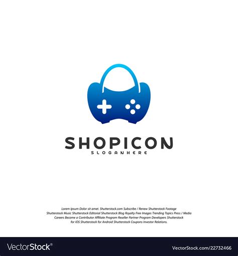 Game shop logo template design Royalty Free Vector Image