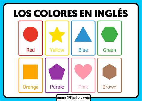 Vocabulario de los colores para niños en ingles - ABC Fichas