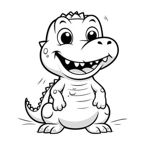 Premium Vector | Crocodile colouring book for kids vector illustration