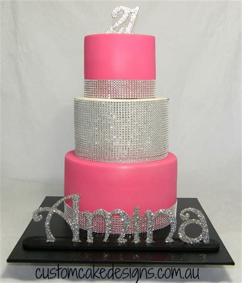 Pink Bling 21St Cake - CakeCentral.com