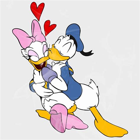 Donald Duck And Daisy Duck Kissing Drawing