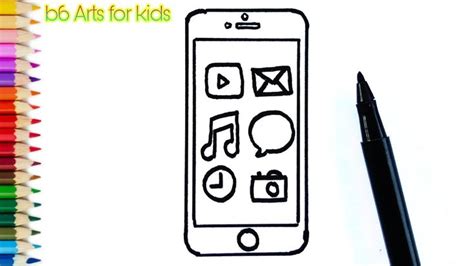 How to draw MOBILE PHONE easy | how to draw a phone | Easy drawings for ...