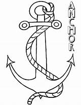 Anchor Coloring Pages Printable Drawing Navy Color Rope Getdrawings  sketch template