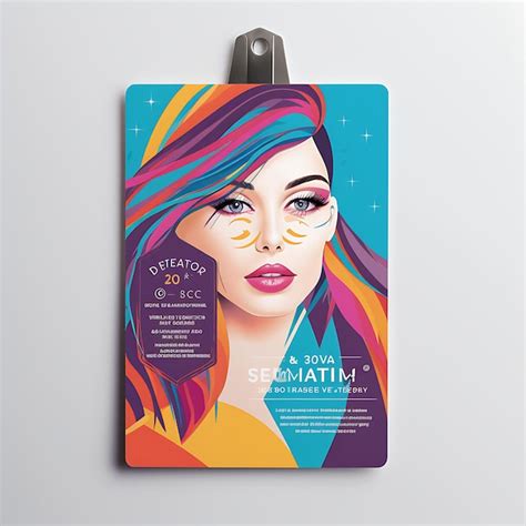 Premium AI Image | Beauty Trade Show Tag Card Vibrant Paper Bold and EyeCatchi 2D Vector Design ...