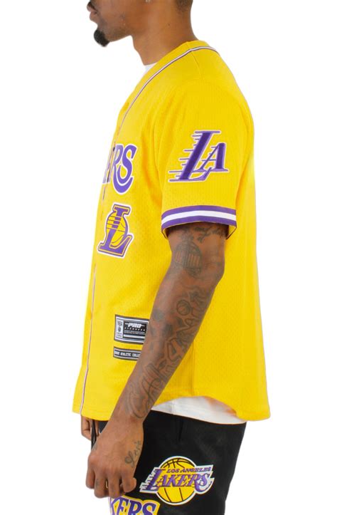 PRO STANDARD Lakers Baseball Jersey BLL153895-YEL - Shiekh