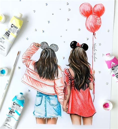 Tumblr Drawings Bff Drawings Disney Wallpaper Girls Illustration | The ...