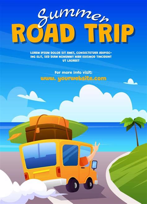 Summer Road Trip Poster Template 7118544 Vector Art at Vecteezy