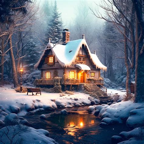 Winter Cottage Landscape Scene Counted Cross Stitch Pattern Keeper Compatible PDF Instant ...