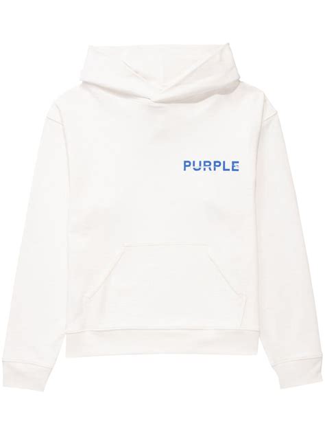 Purple Brand logo-print Cotton Hoodie - Farfetch