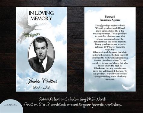 Free Printable Memorial Cards