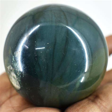 Genuine Forest Green Jasper Craved Healing Sphere (Ball)