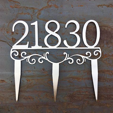 Metal Address Stakes | Yard Address | House Number Yard Sign | Stainless Steel Address Marker