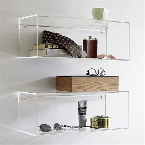 Clear Acrylic Wall Mounted Shelf,Square Lucite Floating Shelf ...