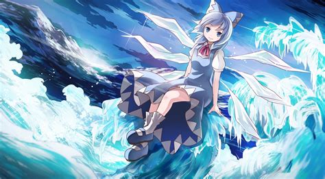 Cirno on Ice: Stunning HD Wallpaper from Touhou