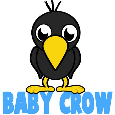 How to Draw Cartoon Baby Crows in Easy Step by Step Lesson – How to Draw Step by Step Drawing ...