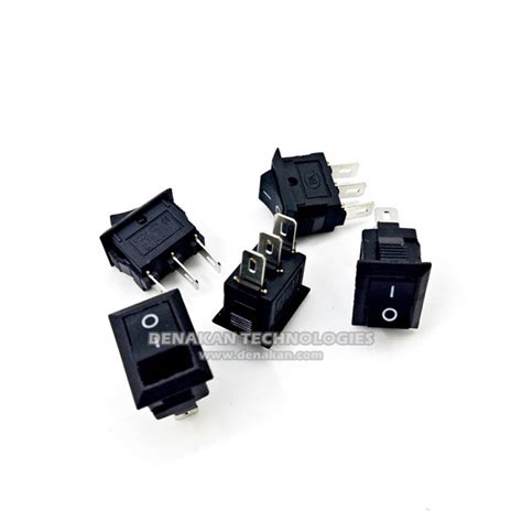 Rocker Switch SPDT black 10*15mm – Denakan Technologies