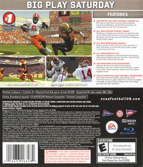 NCAA Football 09 (2008) box cover art - MobyGames