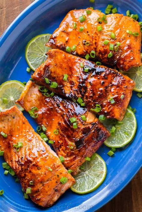 Honey Glazed Salmon Recipe - NatashasKitchen.com | Salmon glaze recipes ...