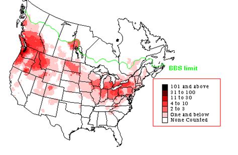 Willow Flycatcher - Breeding Range Map