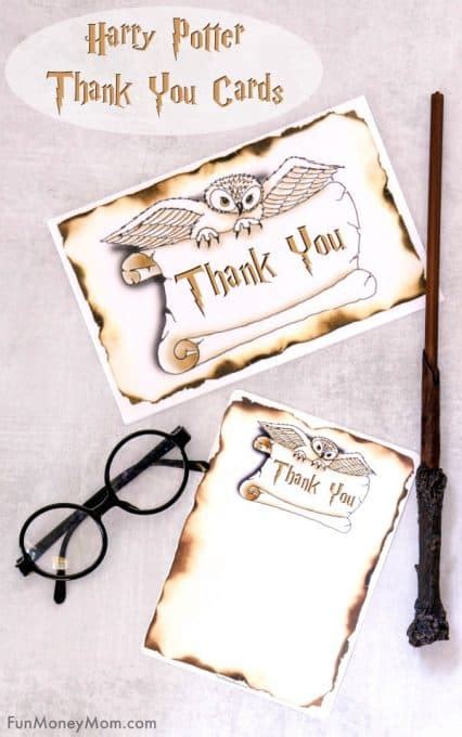 Harry Potter Thank You Cards (free printables) | Fun Money Mom