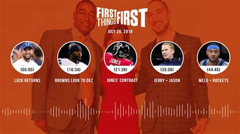 First Things First audio podcast(7.26.18) Cris Carter, Nick Wright, Jenna Wolfe | FIRST THINGS ...