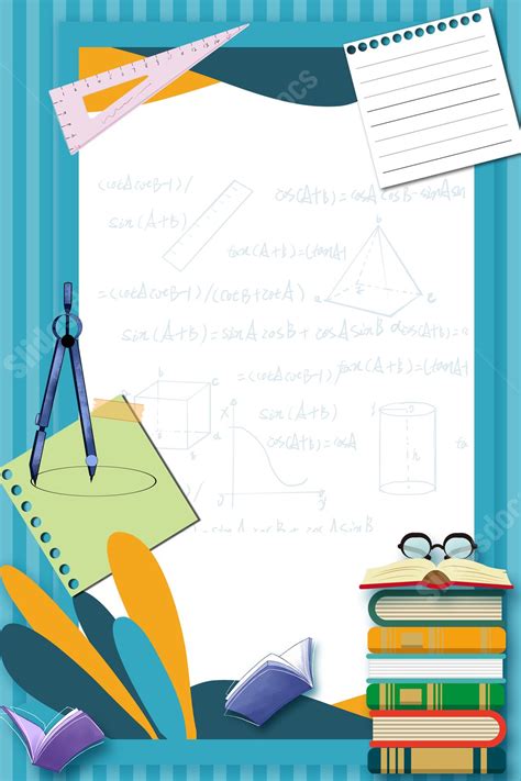 Cram School For Mathematics Training Page Border Background Word Template And Google Docs For ...