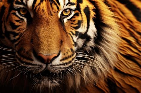 Premium AI Image | Tiger head close up The tiger looks at the camera Gaze Macro Predatory tiger ...