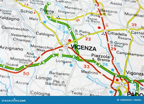 Geographic Map of European Country Italy with Vicenza City Stock Photo ...