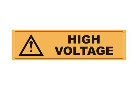 High Voltage label - 200mm x 50mm labels HV Warning