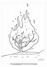 Bush Burning Coloring Moses Pages Bible Kids Bushfire Drawing School  sketch template