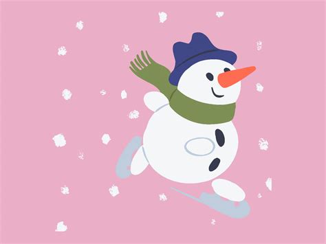 Snowman ice skating by MishaX on Dribbble