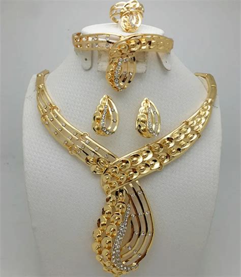 2016 New Fashion Dubai Jewelry Set Gold Color Romantic Nigerian Wedding ...