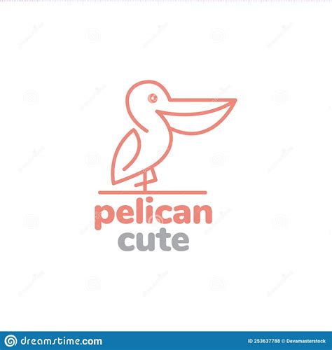 Line Art Little Pelican Logo Design Stock Vector - Illustration of fauna, color: 253637788