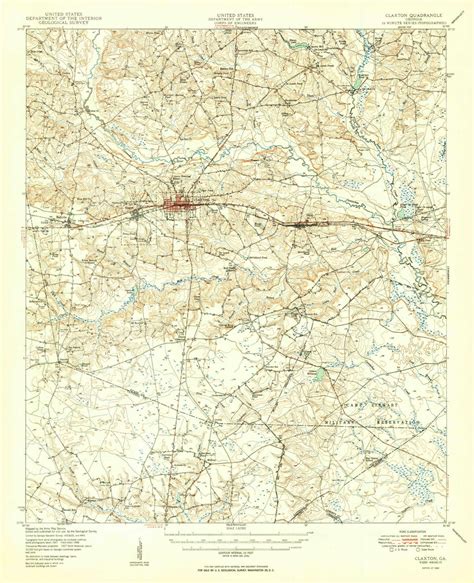 Claxton, Georgia 1950 () USGS Old Topo Map Reprint 15x15 GA Quad 247386 ...