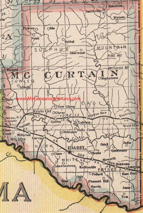 McCurtain County, Oklahoma 1922 Map