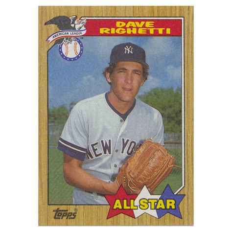 Dave Righetti Topps 1987 All Star Baseball Card - Etsy