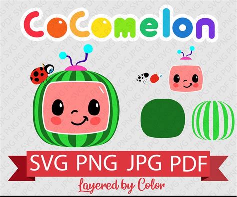 Cocomelon Logo Cocomelon Text Layered Svg Jpg Png Pdf | Etsy